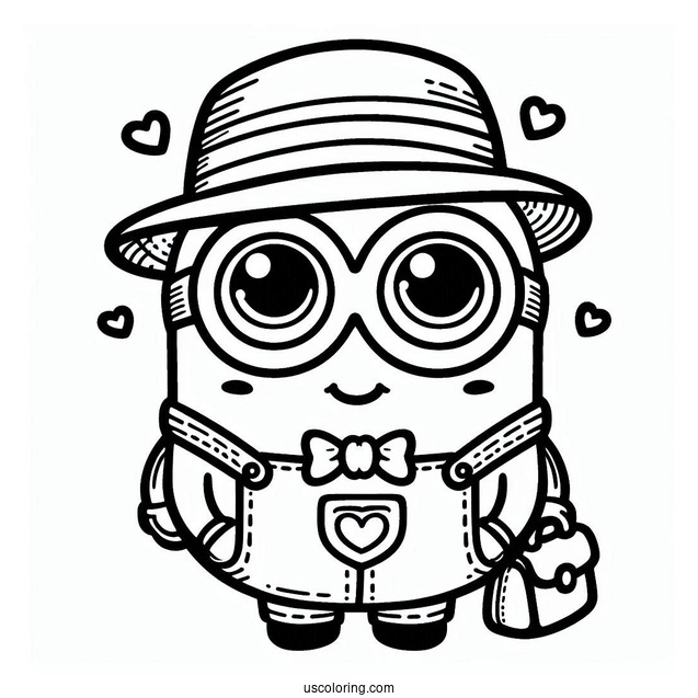 Cute Coloring Page Of Easy Minion For Preschoolers