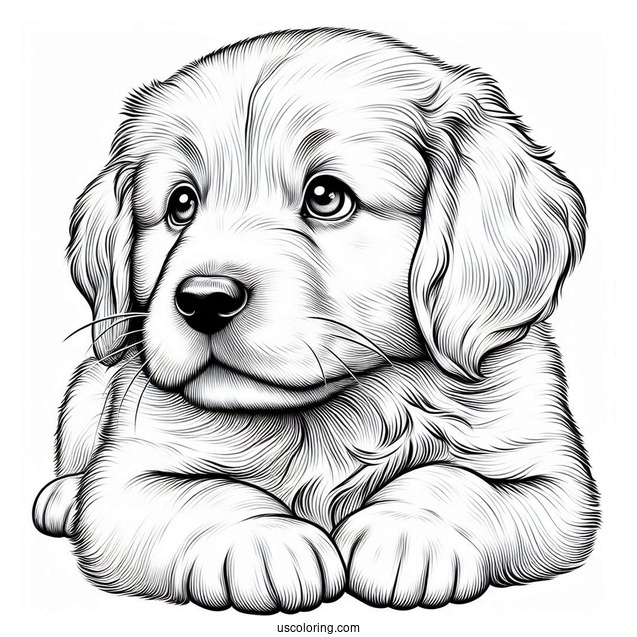 Golden Retriever Puppy Staring Into Distance