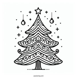 Christmas Tree Template Coloring Page
