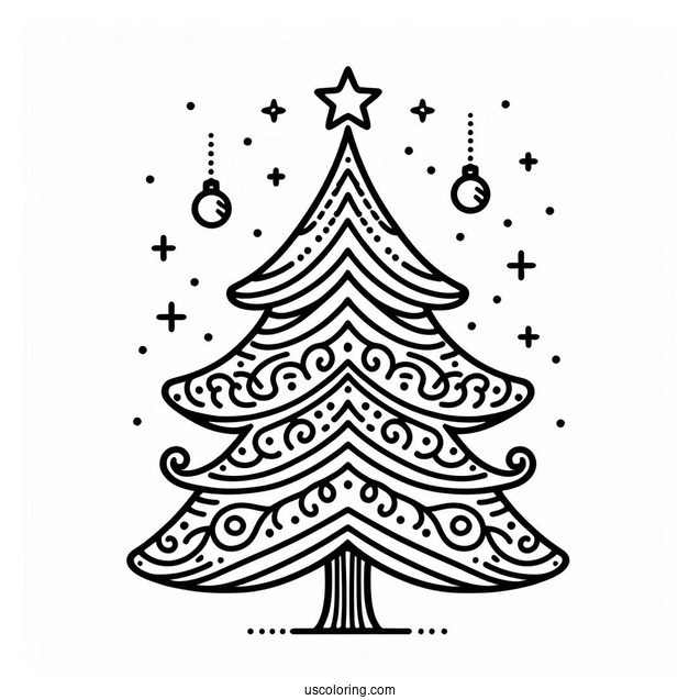 Christmas Tree Template Coloring Page