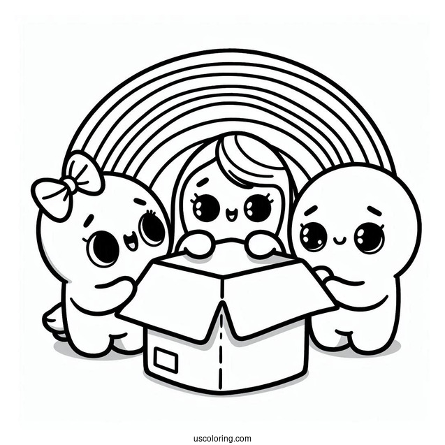 Rainbow Friends Coloring Page Looking At Odd Box