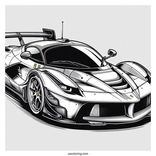 LaFerrari Race Car To Color