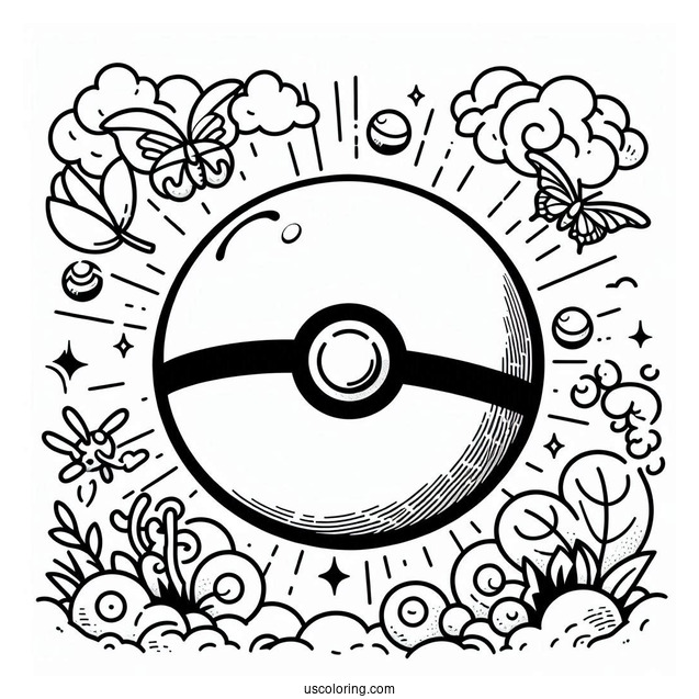 Ultra Pokéball Coloring Page For Preschoolers