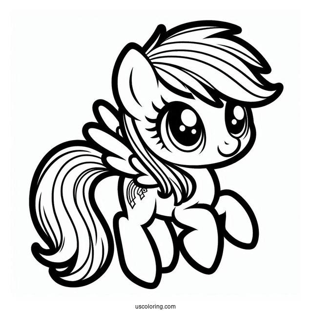 Kawaii Rainbow Dash Coloring In