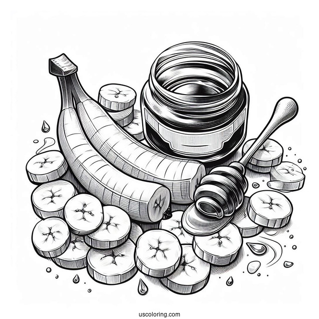 Chopped Banana With Maple Syrup To Color