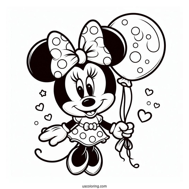 Minnie Mouse Balloon Coloring Sheet