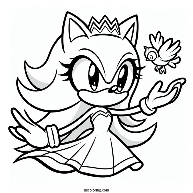 Simple Super Sonic Coloring Page Outline For Kids