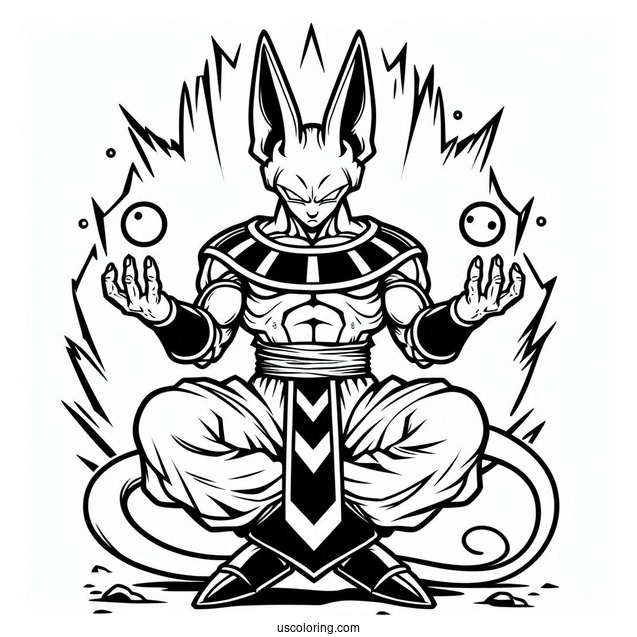 Dragon Ball Z Coloring Page Of Beerus God of Destruction