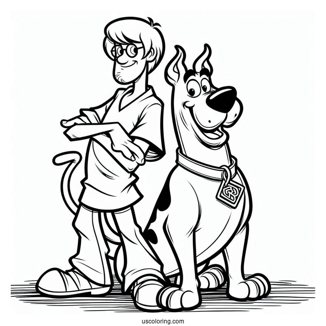 Scooby And Shaggy With Scooby Snax To Color