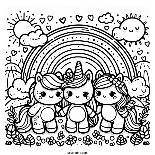 Detailed Rainbow Friends Coloring Page Poster