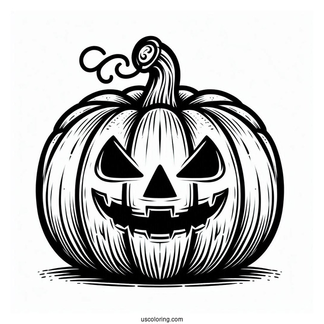Pumpkin Coloring Page Of Stout Jack O Lantern For Kids