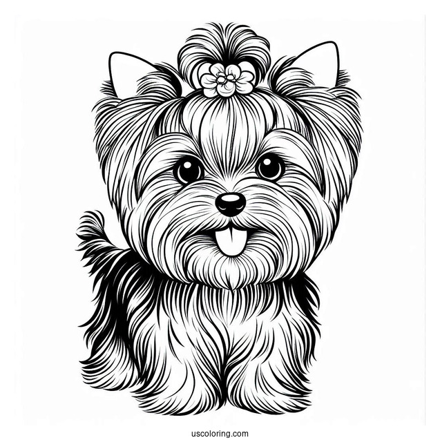 Yorkshire Terrier Coloring Page For Kids