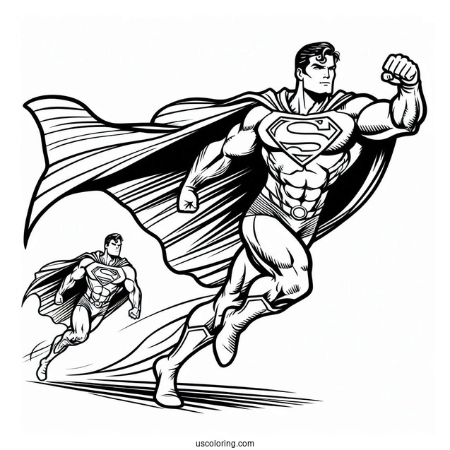 Simple Outline Of Superman To Color