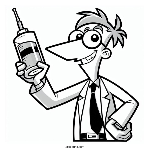 Phineas And Ferb Coloring Page Of Dr. Heinz Doofenshmirtz
