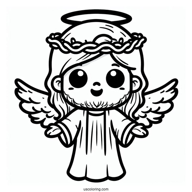 Cute Kawaii Jesus Christ Coloring In