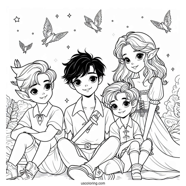 Darling Siblings With Peter Pan And Lost Boys