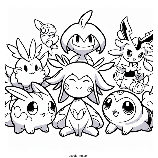 Happy Pokemon Creatures To Color