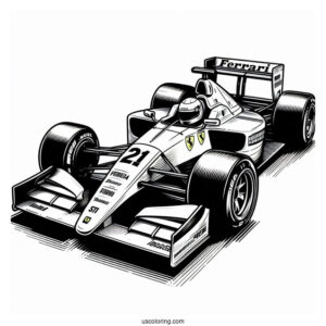 Ferrari F1 Coloring Page Car For Kids