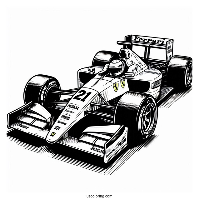 Ferrari F1 Coloring Page Car For Kids