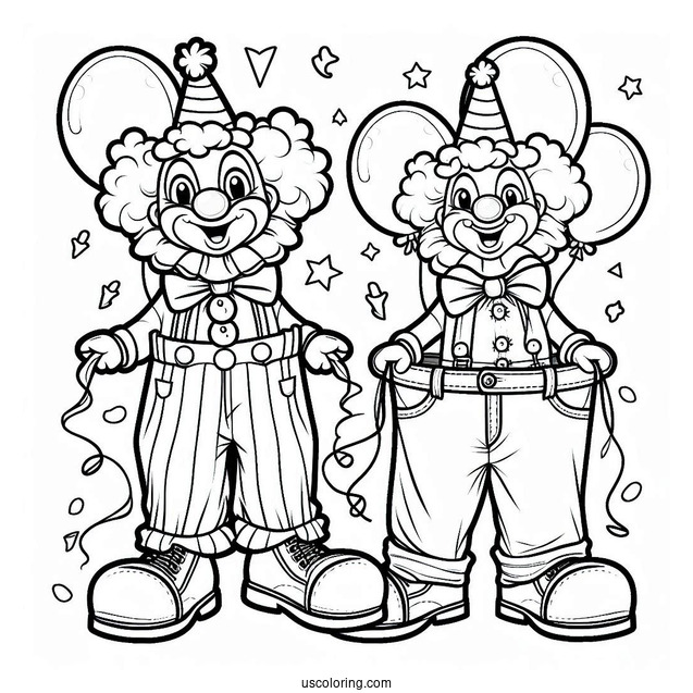 Party Clown with Big Pants Coloring In