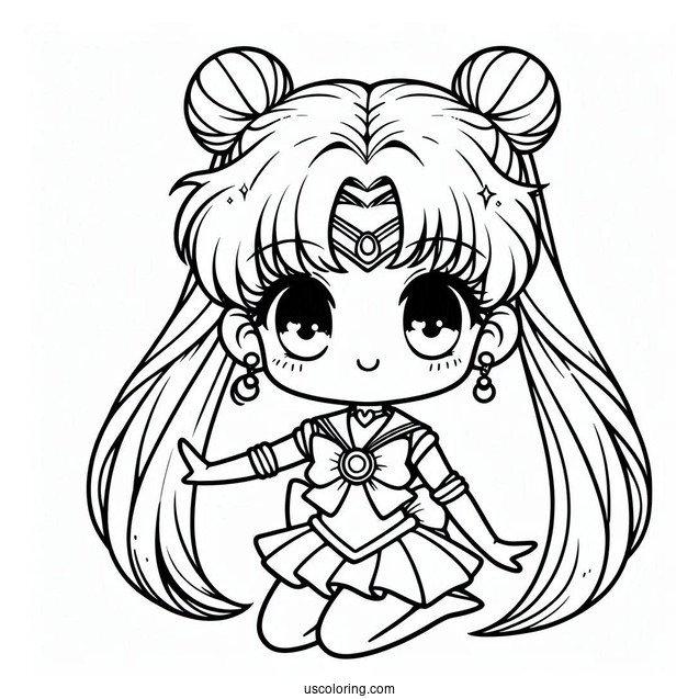 Chibi Sailor Jupiter Coloring In For Preschoolers(1)