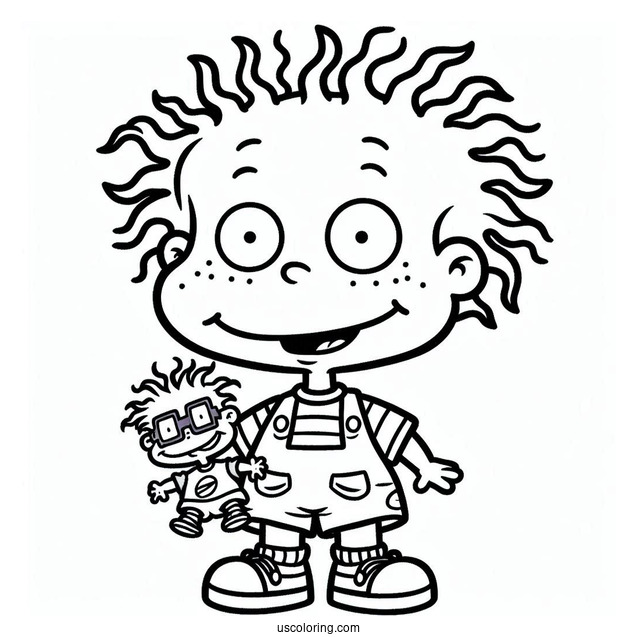 Rugrats Coloring Page Of Kawaii Chuckie Finster