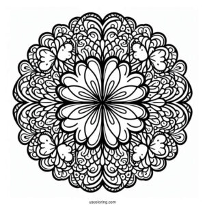 St. Patrick's Day Coloring Page Intricate Clover Mandala