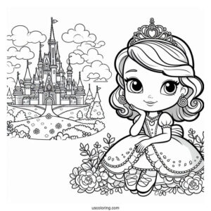 Easy Sofia The First Coloring Page For Kids