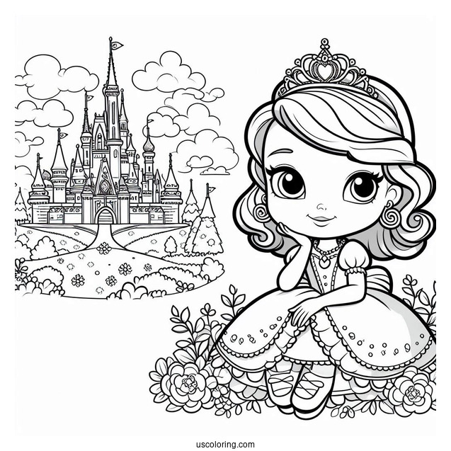 Easy Sofia The First Coloring Page For Kids