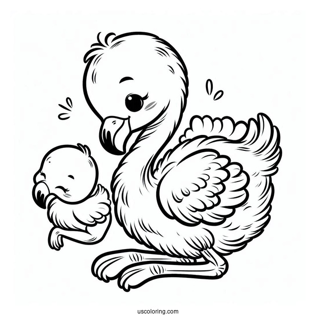 Adorable Baby Flamingo To Color