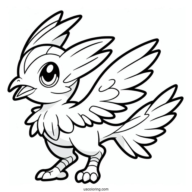 Staraptor Outline Coloring In For Kids