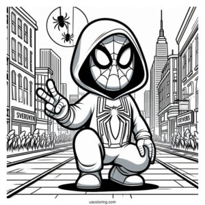 Among Us Spider-Man Coloring Picture For Kids
