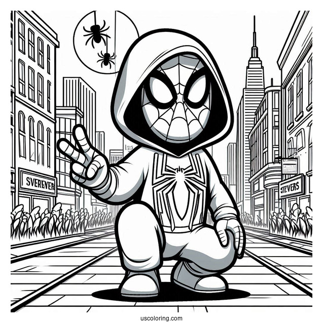 Among Us Spider-Man Coloring Picture For Kids