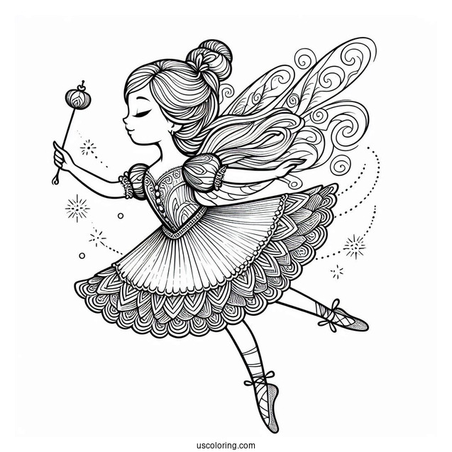 The Sugar Plum Fairy From Nutcracker To Color