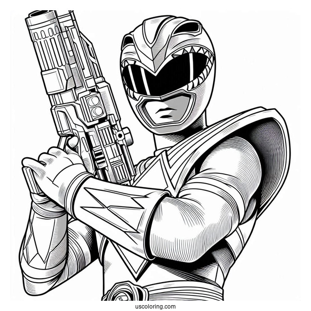 Power Ranger Holding Large Gun