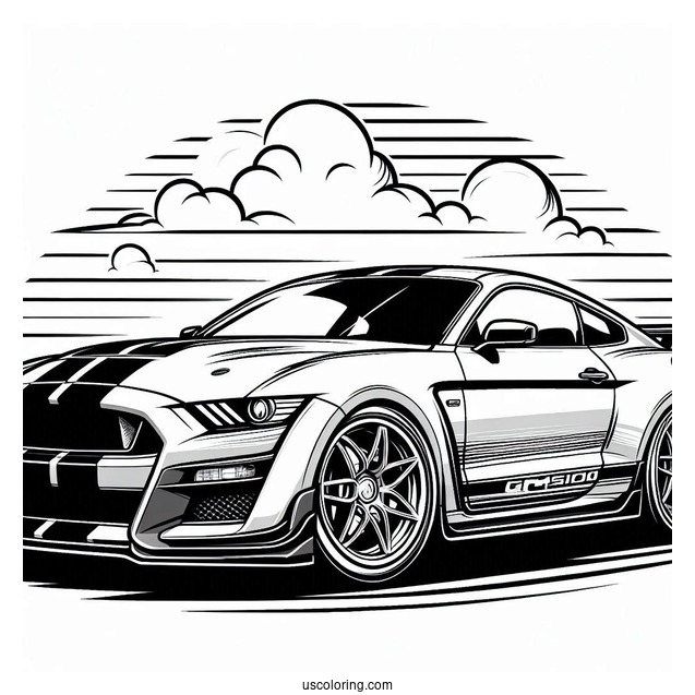 Shelby GT500 Car Coloring Page