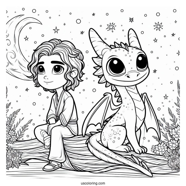 Raya And The Last Dragon Coloring Page Of Cute Raya And Sisu Back To Back