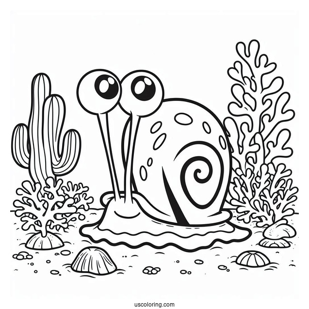 Garry The Snail Coloring Picture For Kids
