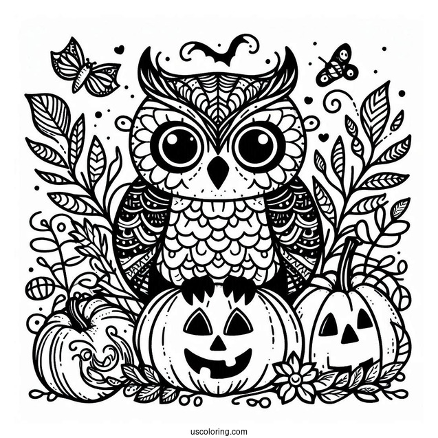 Halloween Owl Coloring Page