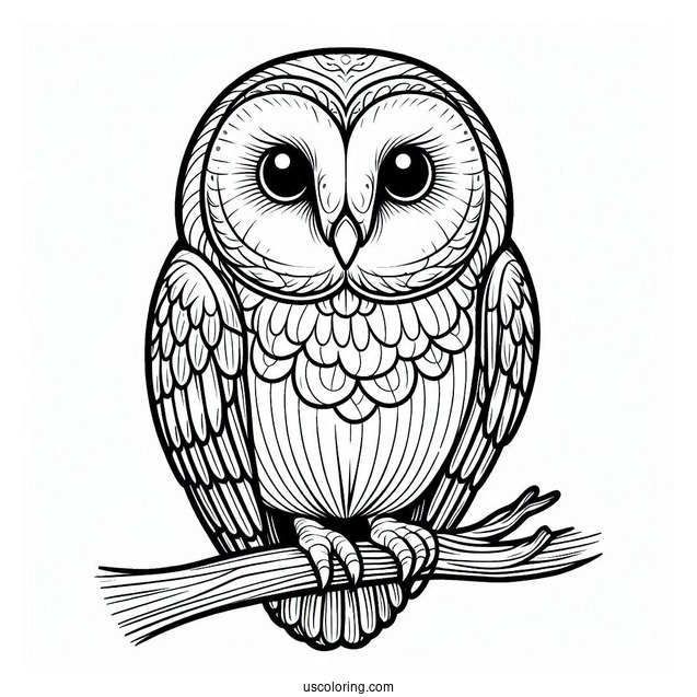 Simple Barn Owl To Color