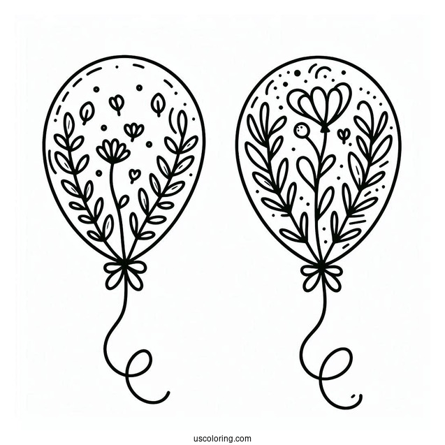 Two Easy Balloons To Color