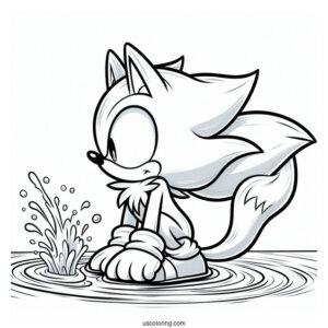 Big the Cat Looking Over Water Coloring In