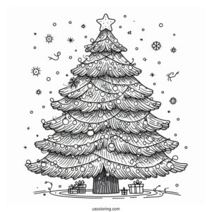 Large Christmas Tree With Lights And Decorations