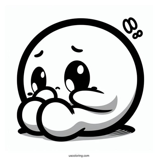 Easy Shy Guy Coloring Page Outline For Kids