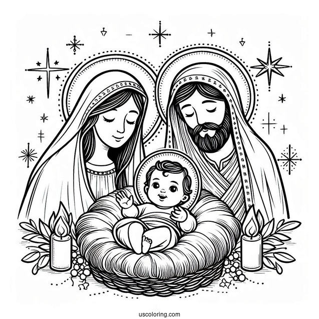 Baby Jesus With Virgin Mary And Three Kings