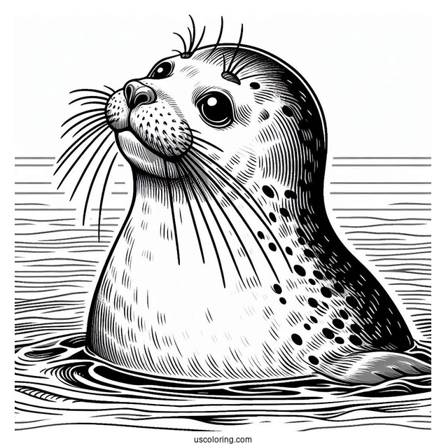 Close Up Of Seal Coloring Page
