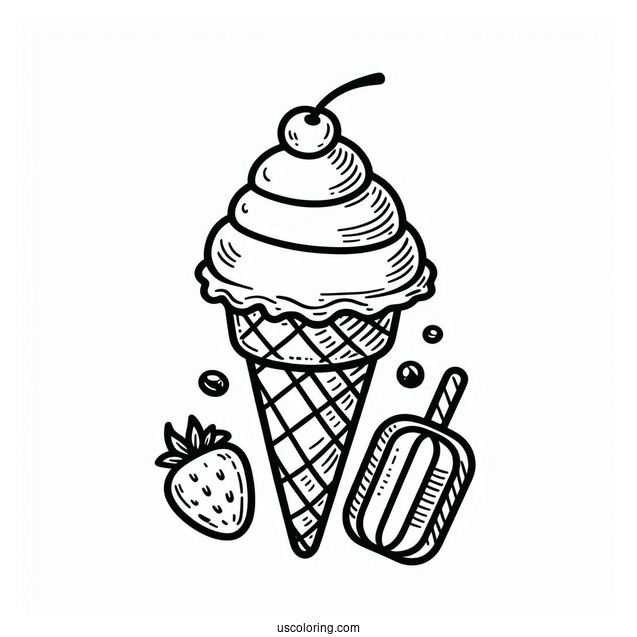 Coloring Page Of Ice Cream Cone