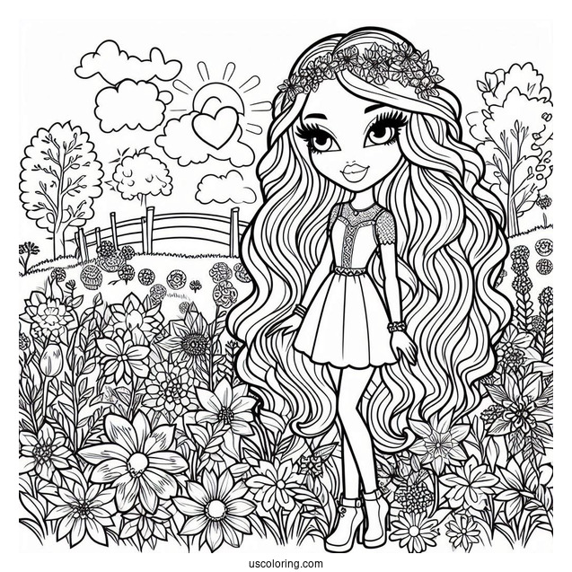 Cloe In the Garden Coloring Sheet