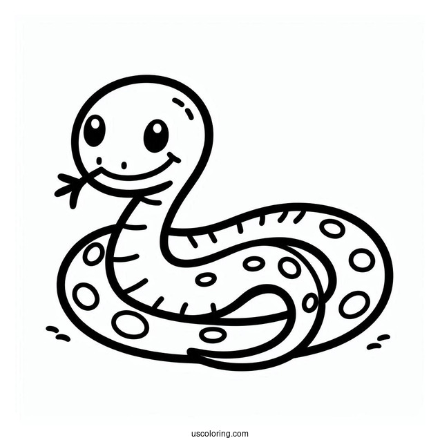 Easy Outline Of Snake To Color For Preschoolers