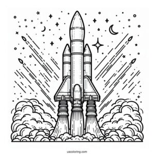 SpaceX Falcon Heavy Rocket Coloring Sheet